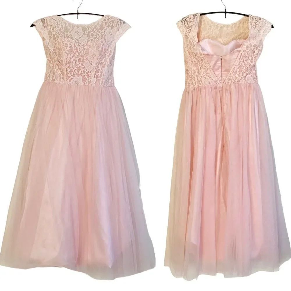 JJs House Ballerina Blush Pink Tulle Lace Princess Dress Sz S